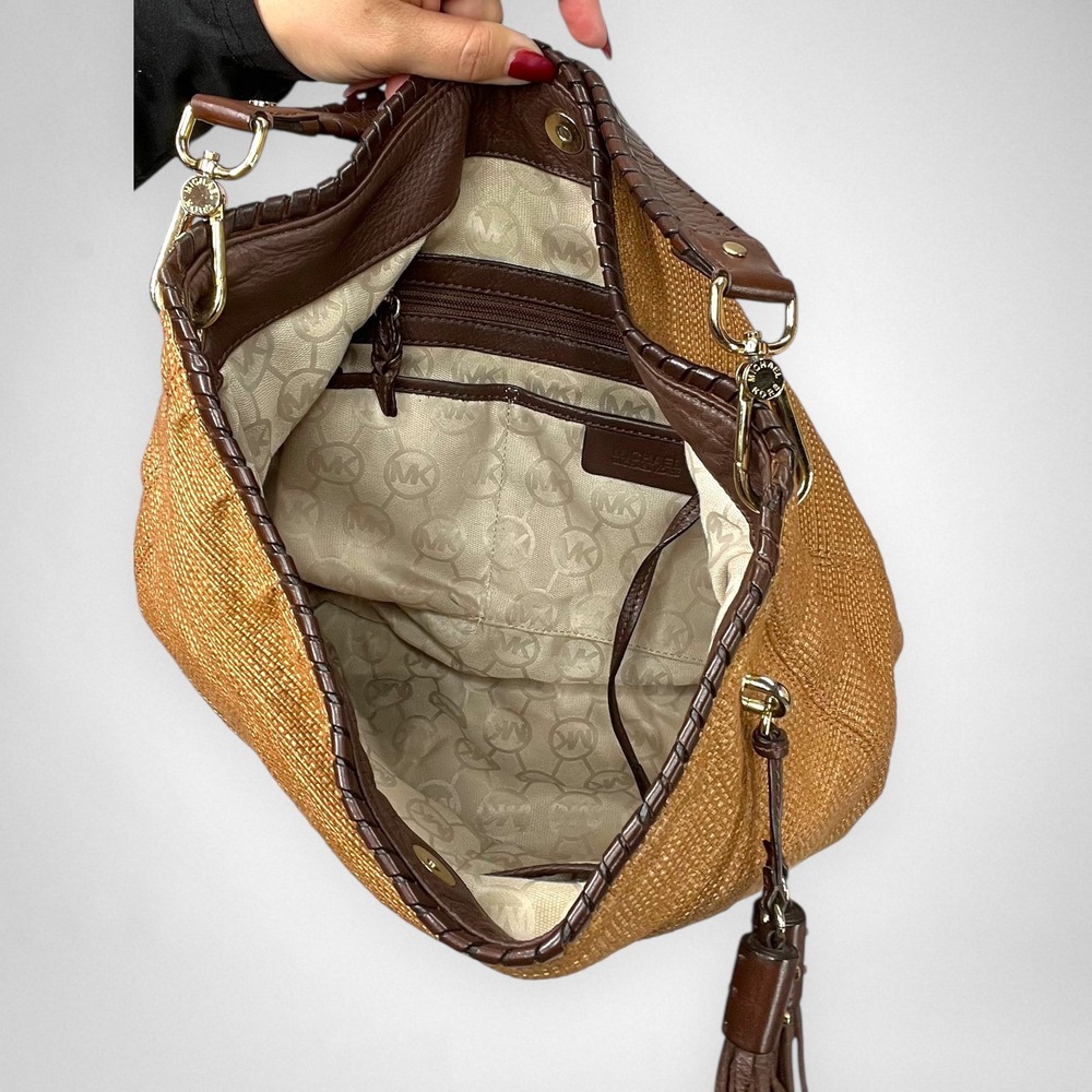 MICHAEL KORS Bennet Straw Hobo Shoulder Bag - Picture 12 of 12